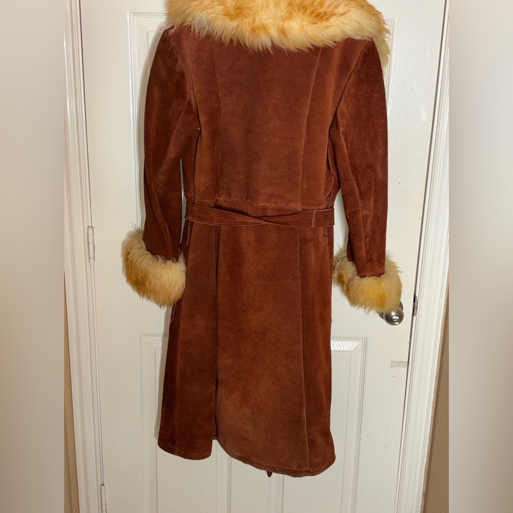 Vintage INSANE GORGEOUS  Rust Colored shearling sheepskin princess coat Size 12​ - Picture 10 of 12